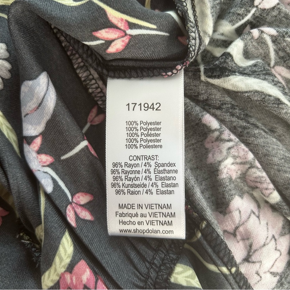 Left Coast Dolan babydoll top Black Floral Square neck womens Size Small boho - Picture 6 of 16